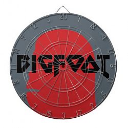 Bigfoot Face and Text - Red and Black Stencil Dartboard