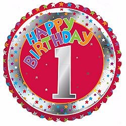 Creative Party Happy 1st Birthday Milestone Balloon (18in) (Multicolored)