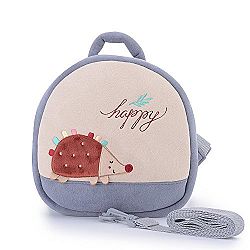 Toddler Backpack, JGOO 2 IN 1 Mini Travel Safety Harness Anti-lost Baby Backpack w/ Detachable Leash, Adorable Plush Kids Walking Daypack, Hedgehog