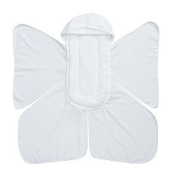 NEW! ! Snow Angel Soft Hooded Padded Cushioned Baby Bath Towel, Gentle Terry-Velour Wings, Handmade in the USA
