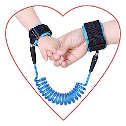X cool Anti-lost Belt Wristband Straps skin-friendly with Steel Wire for baby children 150-250 cm. (Blue 8)