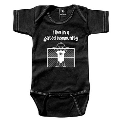 Rebel Ink Baby 381bo1218 - I Live In A Gated Community - Black One Piece Undershirt - 12-18 Months