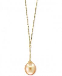 Pearl Lace by Effy Cultured Golden South Sea Pearl (11mm) Pendant 18" Necklace in 14k Gold