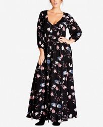 City Chic Trendy Plus Size Floral-Print Maxi Dress