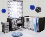 Bacati Ikat Blue/Grey 6 Crib Set with 4 Muslin Blankets