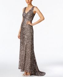 Adrianna Papell Sequined Mermaid Gown