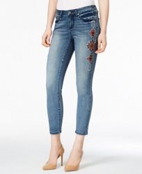 Earl Jeans Embroidered Skinny Ankle Jeans