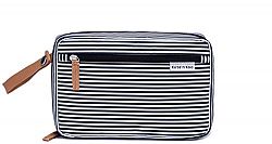 Stylish Portable Changing Station – Clutch Diaper Bag - by Kute ‘n’ Koo – Fashion and Function in One Bag – Designed in NYC and Much More … (black and white french stripe)