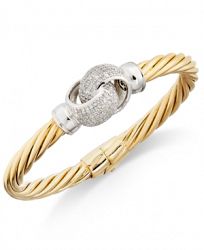 Diamond Pave Interlocked Twist Bangle Bracelet (1 ct. t. w. ) in 14k Gold-Plated Sterling Silver