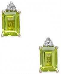 Peridot (2-1/10 ct. t. w. ) & Diamond Accent Stud Earrings in 14k Gold