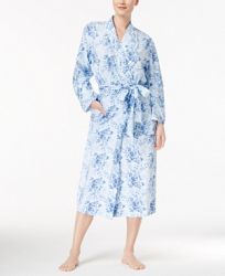 Charter Club Printed Knit Long Wrap Robe, Created for Macy's