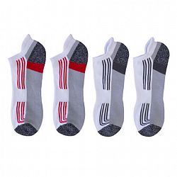 Athletic Works Men's 4-Pair No Show Liner Socks Red/White 7-12