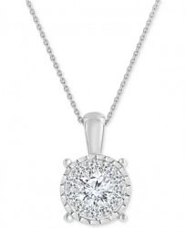 TruMiracle Diamond Cluster Pendant Necklace (3/4 ct. t. w. ) in 14k White Gold