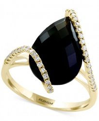 Eclipse by Effy Onyx & Diamond (1/5 ct. t. w. ) Ring in 14k Gold