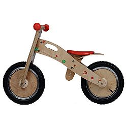 Labebe - Classic Wooden Balance Bike With Adjustable Seat(Red)