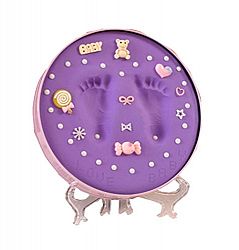 Creative Baby Hand Print and Footprint Keepsake Souvenir, Pink Box Purple Mud