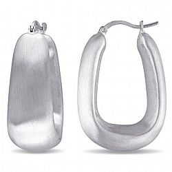 Unbrand Italian Sterling Silver Hoop Earrings White Not Applicable