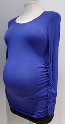 Thyme Maternity long sleeve ruched side scoop tunic assorted colours - L / Maroon