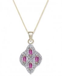 Ruby (1/2 ct. t. w. ) & Diamond (1/3 ct. t. w. ) Pendant Necklace in 14k Gold