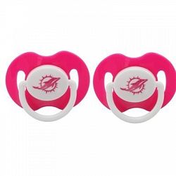 Miami Dolphins 2 pack Pink Pacifiers MLB licensed New in package