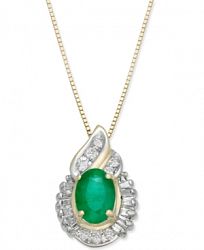 Emerald (3/4 ct. t. w. ) & Diamond (1/5 ct. t. w. ) Pendant Necklace in 14k Gold