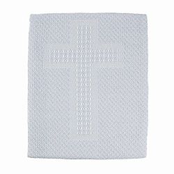 Woven Baby Cross Blanket (White)
