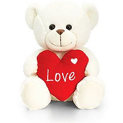 Kell Toys Barney Bear With Love Heart Toy (11.8ins) (Red/White)