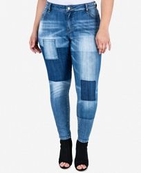 Standards and Practices Trendy Plus Size Patchwork Skinny Jeans