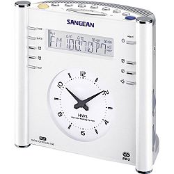 Sangean RCR-3 AM/FM Atomic Digital Analog Clock Radio SILVER