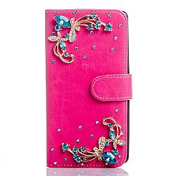 Nokia Lumia 950 Case, Everun Folio Style Handmade Case With Bling Crystal Jewel Diamond Synthetic Leather Wallet Case With Stand Function and 3 Credit Card Slots for Nokia Lumia 950