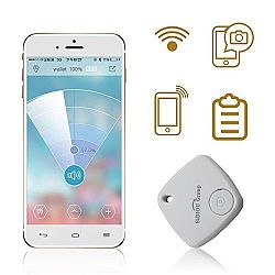 Fordex Group Mini Bluetooth Tracker Child Bag Alarm Wallet Anti-lost Tracker Key Pet Smart Finder Mini GPS Locator Alarm For Android IOS (White)
