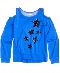 Hero Kids by Epic Threads Sequin Stars-Graphic Cold-Shoulder Sweatshirt, Big Girls (7-16), Created for Macy's