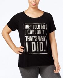 Ideology Plus Size Graphic Empowerment T-Shirt, Created for Macy's