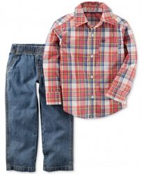 Carter's 2-Pc. Plaid Shirt & Jeans Set, Toddler Boys (2T-5T)