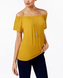 Inc International Concepts Petite Off-The-Shoulder Top, Created for Macy's