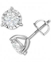 TruMiracle Diamond Three-Prong Stud Earrings (1-1/4 ct. t. w. ) in 14k White Gold
