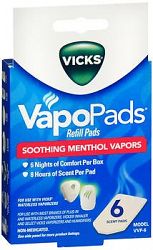 Vicks VapoPads Refill Pads, Menthol - 6 ct, Pack of 2