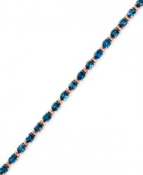 Effy London Blue Topaz (13-1/3 ct. t. w. ) & Diamond (1/6 ct. t. w. ) Tennis Bracelet in 14k Rose Gold