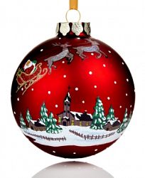 Holiday Lane 2018 Red Glass Winter Village Ball Ornament, Created for Macy's