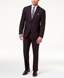 Kenneth Cole Reaction Men's Techni-Cole Slim-Fit Burgundy Iridescent Suit