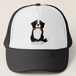 Bernese Mountain Dog Cartoon Trucker Hat