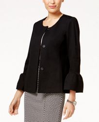 Alfani Collarless Bell-Sleeve Jacket, Created for Macy's
