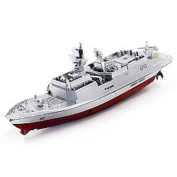 Luerme RC Battleship War Ship 2.4Ghz Remote Control 4 Channels Aircraft Carrier & Guided Missile Destroyer (Guided Missile Destroyer, Silver)