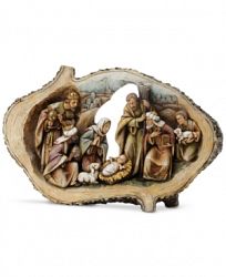 Napco Wood Cut Oval Nativity