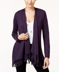 Style & Co Petite Fringed Cardigan, Created for Macy's