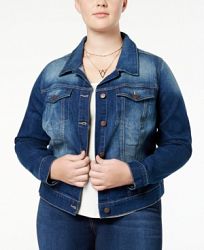 Jessica Simpson Trendy Plus Size Pixie Jefford Wash Denim Jacket