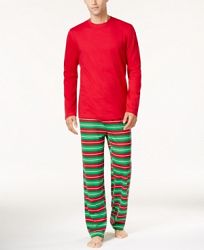 Family Pajamas Men's Holiday Striped Pajama Set, Created for Macy's