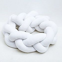 Baby Crib Bumpers Braids Protective Snake Pillow Home Decoration 39" 59" 79" (150cm, White)