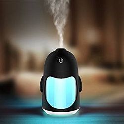 EZ GLAM Mini Portabl Humidifier with Timed auto shutdown 7 Color LED Light Cool Mist for Office Home (WHITE)