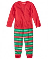 Family Pajamas Holiday Stripe Pajama Set, Big Boys' or Big Girls' (4-16), Created for Macy's
